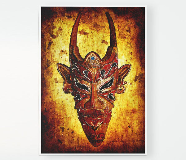 Horned Mask Print Poster Wall Art