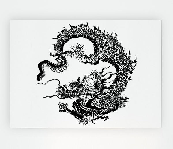 Japanese Dragon Print Poster Wall Art