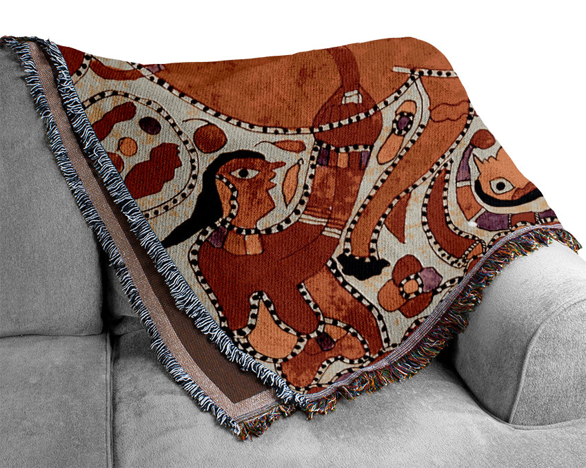 Aboriginal Madhubani Woven Blanket