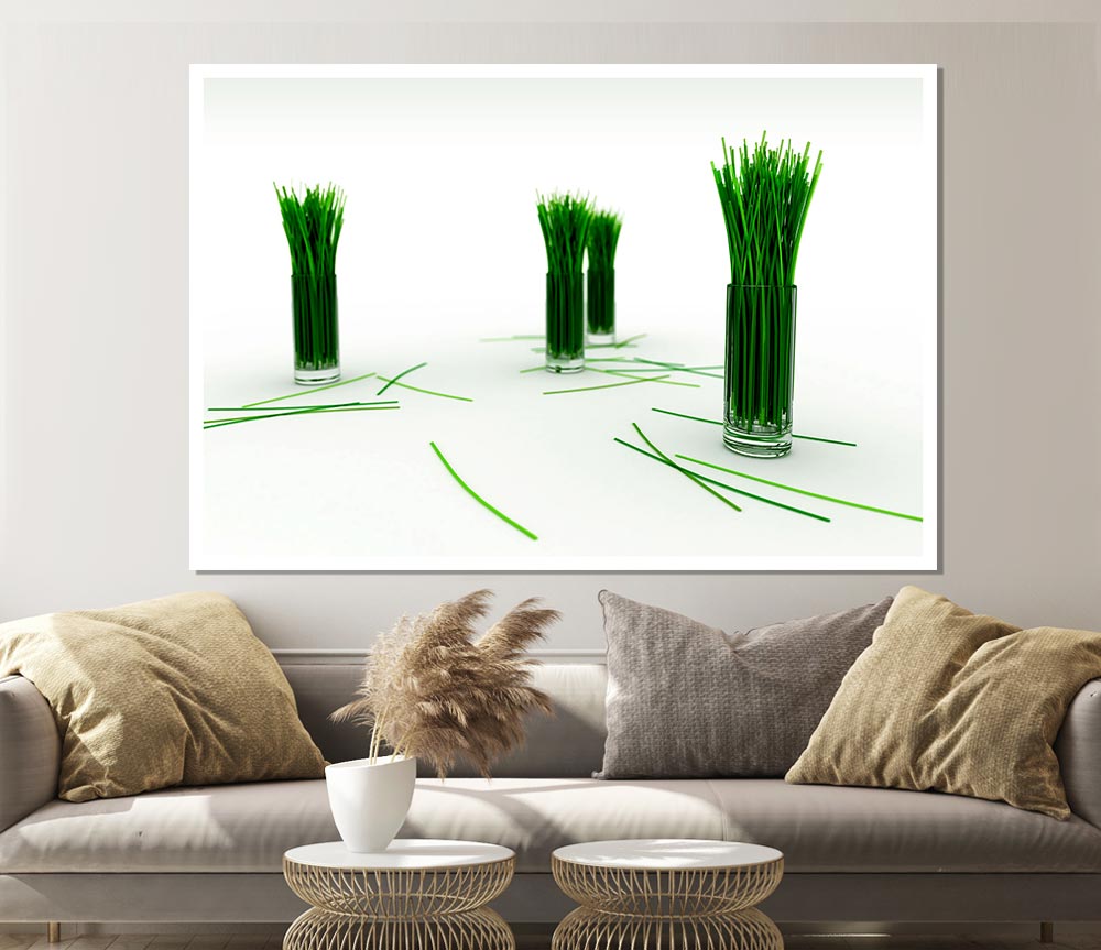 Wheat Glass Grass Print Poster Wall Art