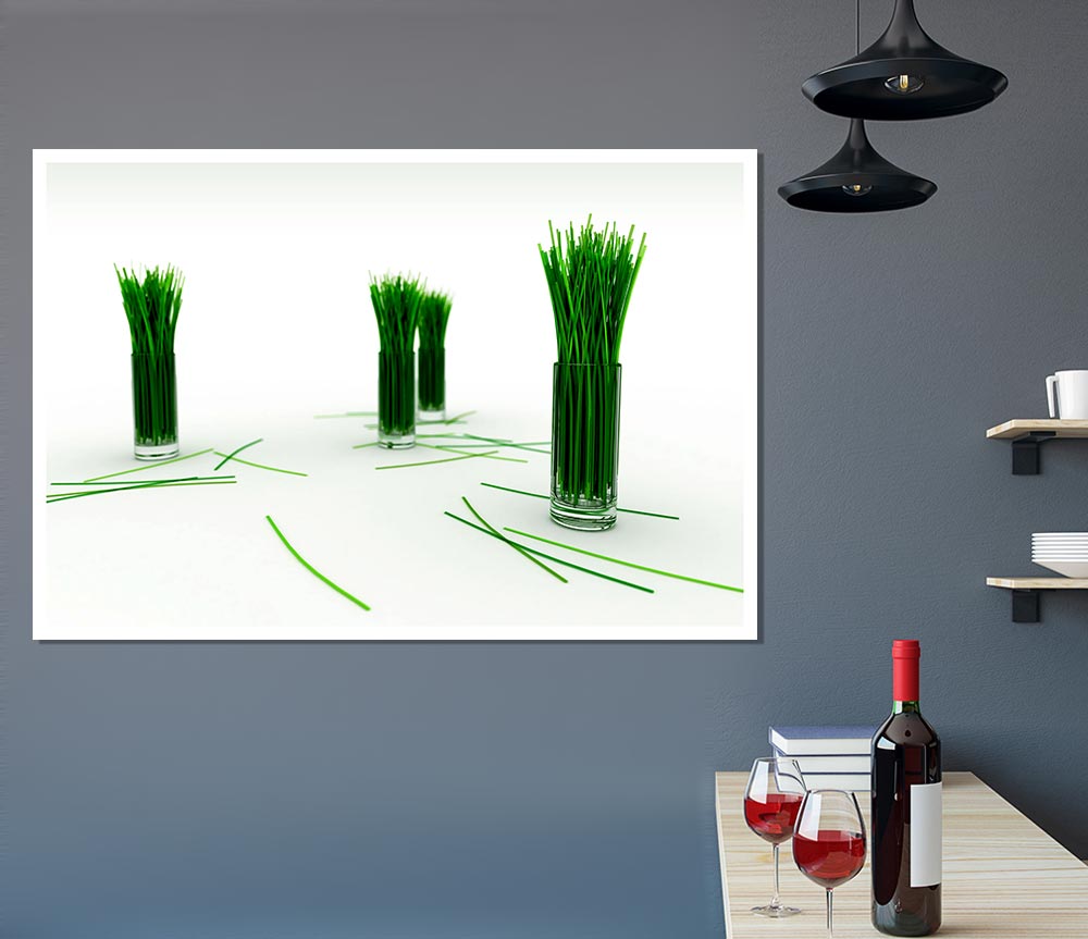 Wheat Glass Grass Print Poster Wall Art