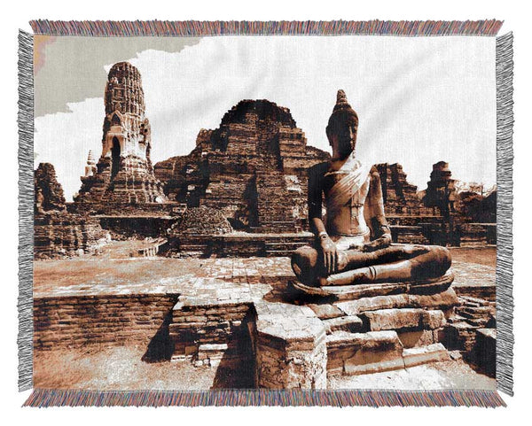 Buddha Ancient Temple Woven Blanket