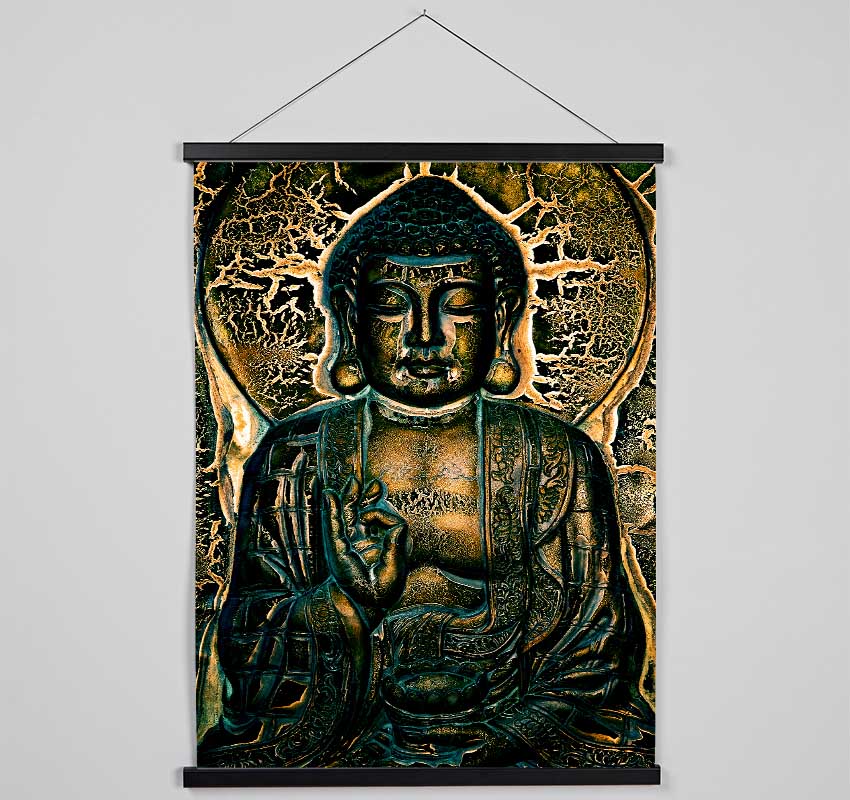 Hindu God Blue Gold Hanging Poster - Wallart-Direct UK