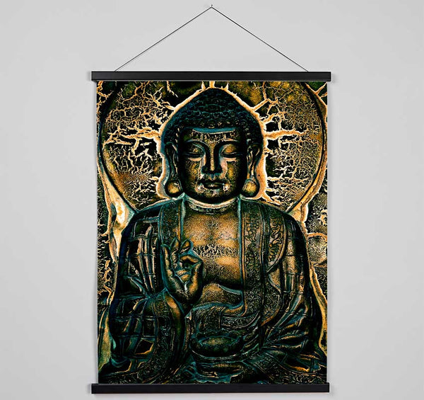 Hindu God Blue Gold Hanging Poster - Wallart-Direct UK