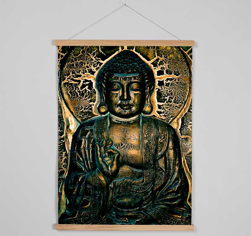 Hindu God Blue Gold Hanging Poster - Wallart-Direct UK