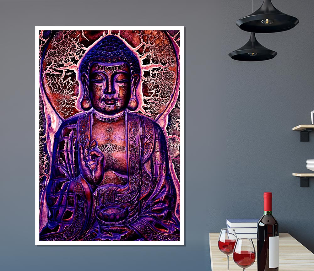 Hindu God Purple Print Poster Wall Art