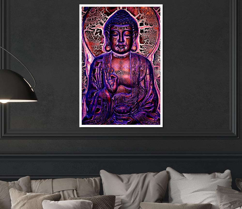 Hindu God Purple Print Poster Wall Art