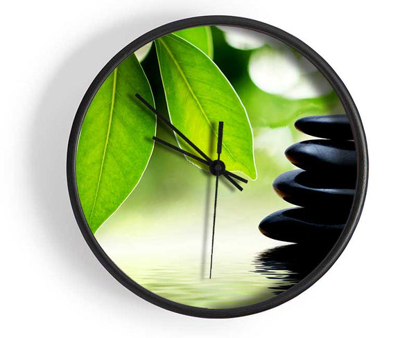 Tranquil Water Stones Clock - Wallart-Direct UK