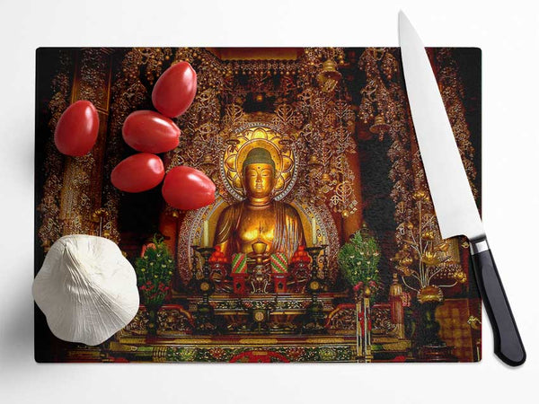 Golden Buddha Chion Japan Glass Chopping Board