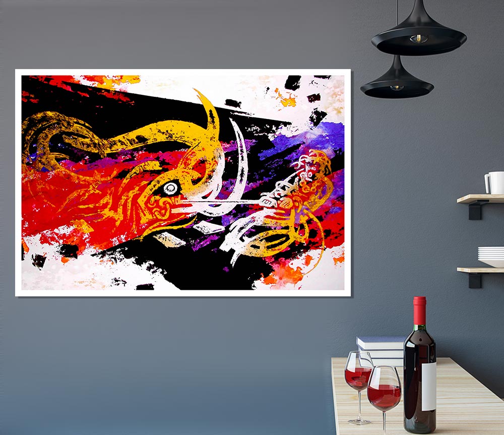 Tibetan Art Dragon Slayer Print Poster Wall Art