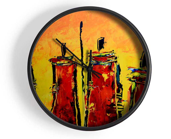 Masai Tribe Clock - Wallart-Direct UK