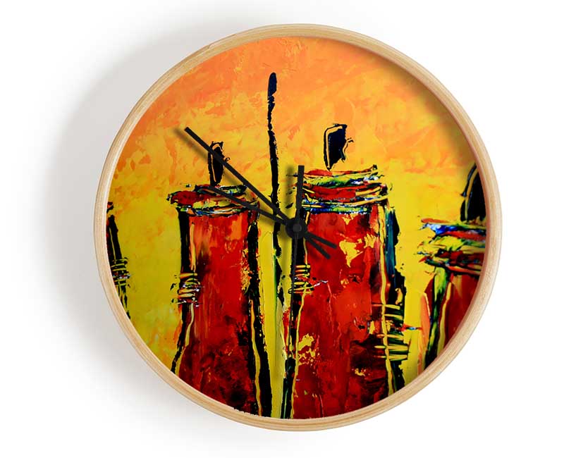 Masai Tribe Clock - Wallart-Direct UK