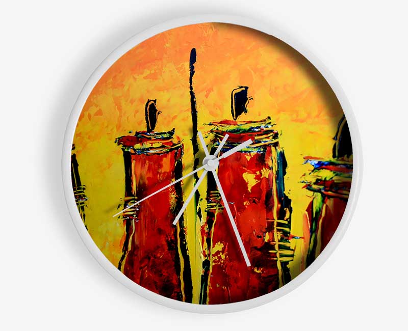 Masai Tribe Clock - Wallart-Direct UK