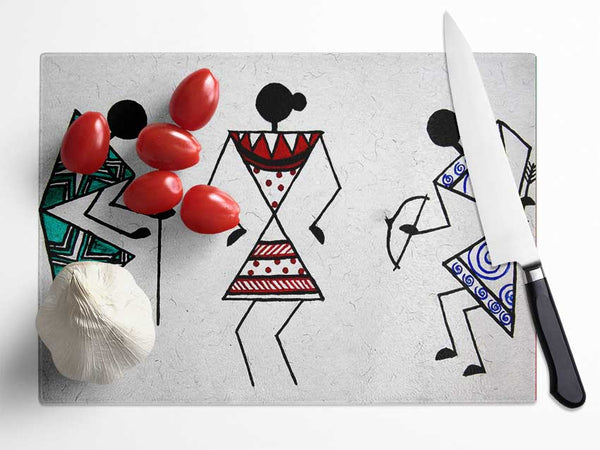 Warli-Albergo Dreams Glass Chopping Board