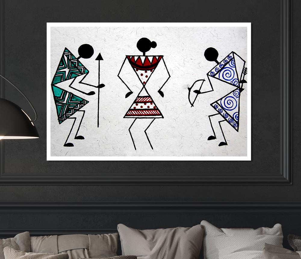 Warli Albergo Dreams Print Poster Wall Art