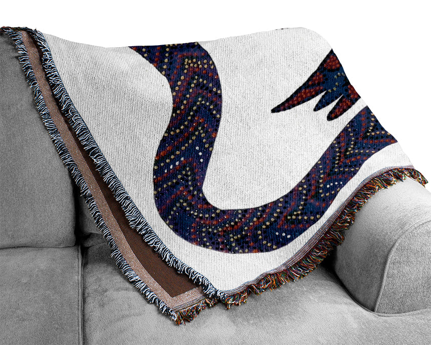 Aboriginal Snake Bird Woven Blanket