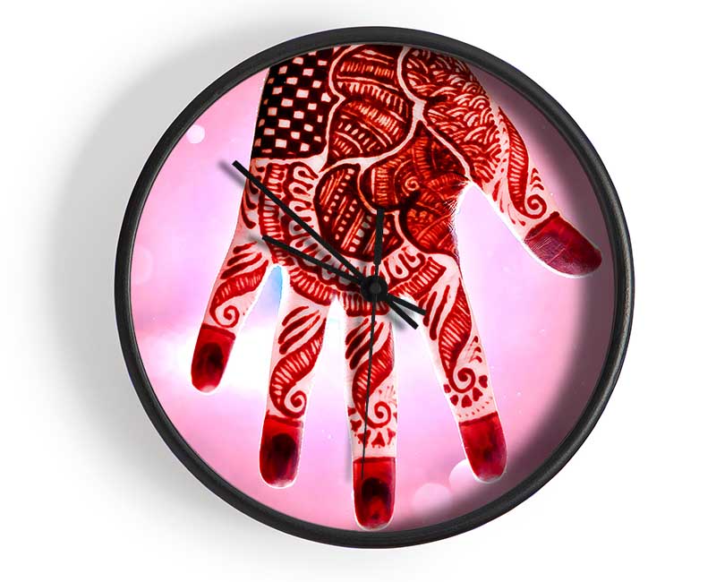 Hindu Mehandi Clock - Wallart-Direct UK