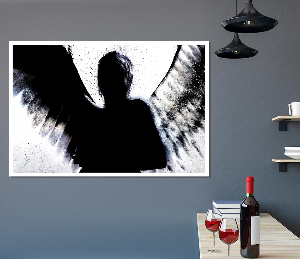 Angel Shadow Print Poster Wall Art