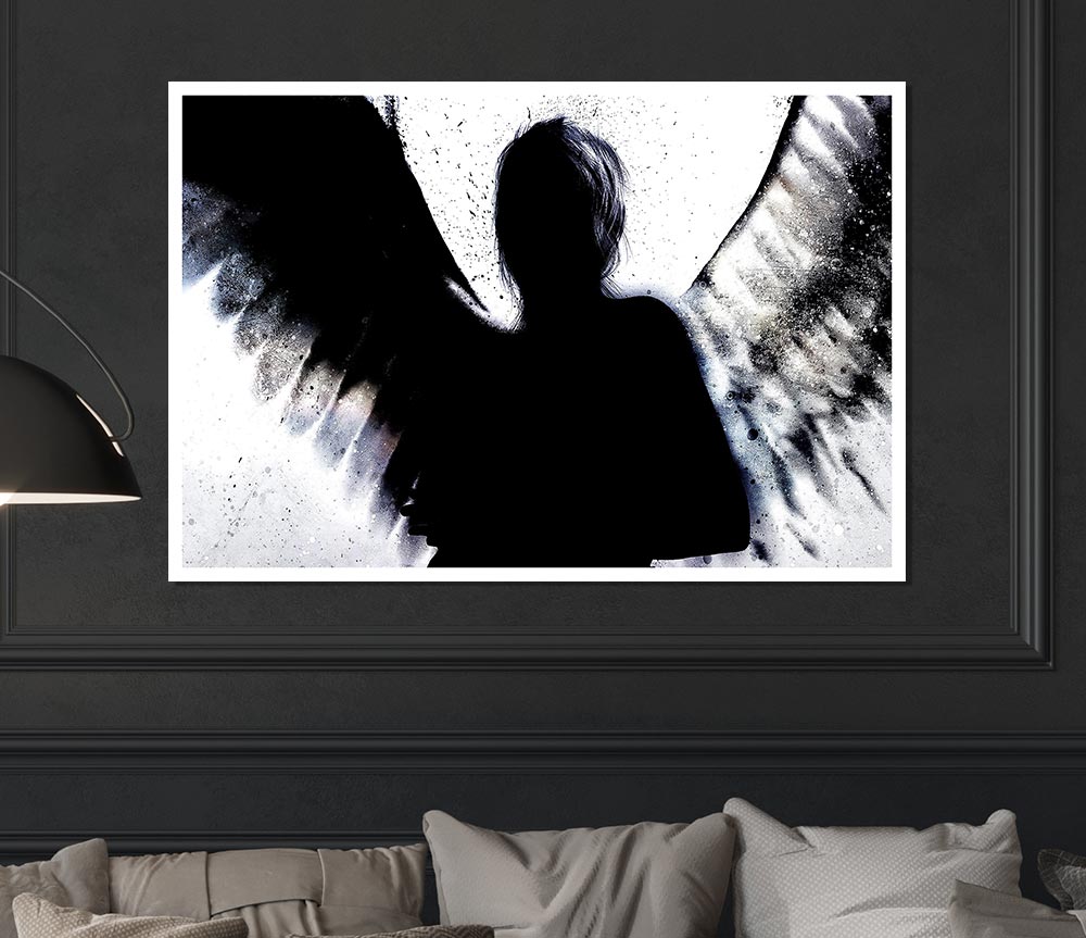 Angel Shadow Print Poster Wall Art