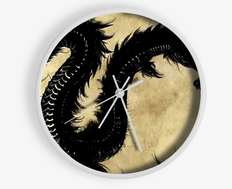 Chinese Black Dragon Clock - Wallart-Direct UK