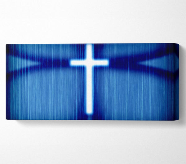 Christian White Cross Blue Background