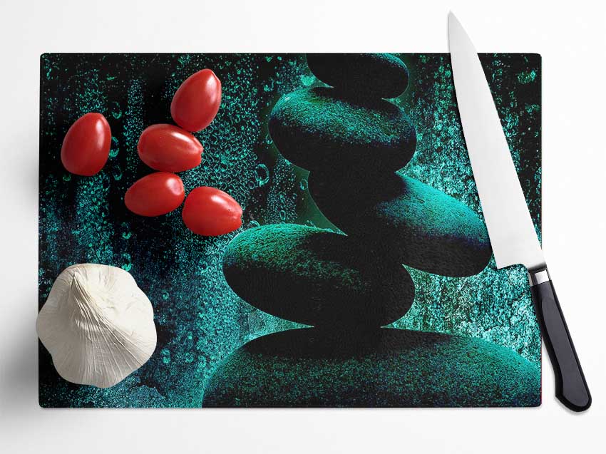 Dark Rocks Glass Chopping Board