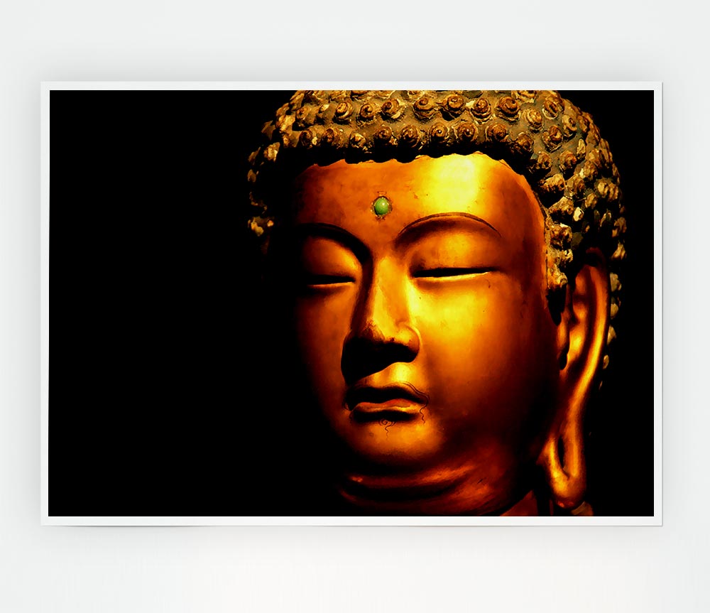 Gold Buddha Print Poster Wall Art