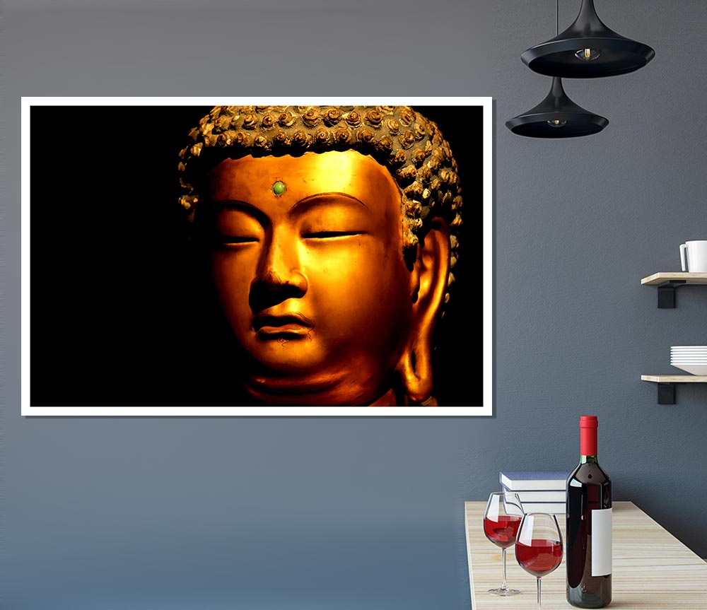 Gold Buddha Print Poster Wall Art