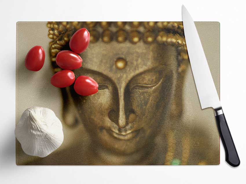 Buddha Face Temple Glass Chopping Board