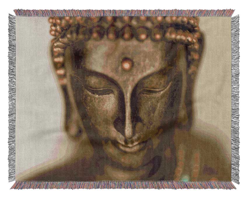 Buddha Face Temple Woven Blanket