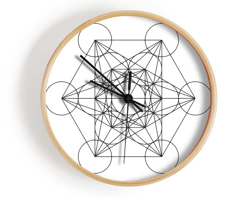 Metatrons Cube Drawing Clock - Wallart-Direct UK