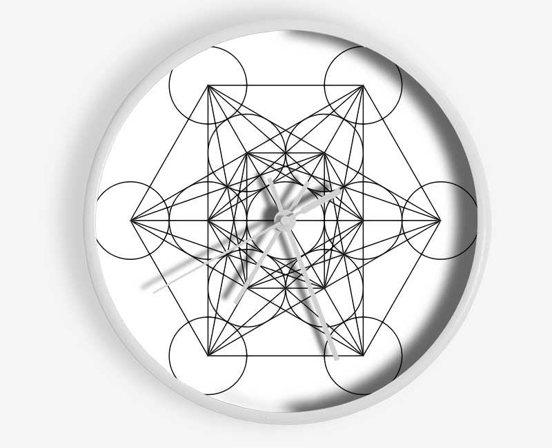 Metatrons Cube Drawing Clock - Wallart-Direct UK