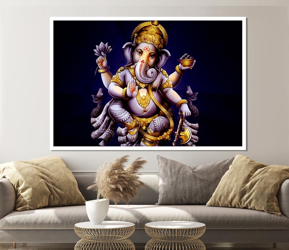 Hindu Ganesh Print Poster Wall Art