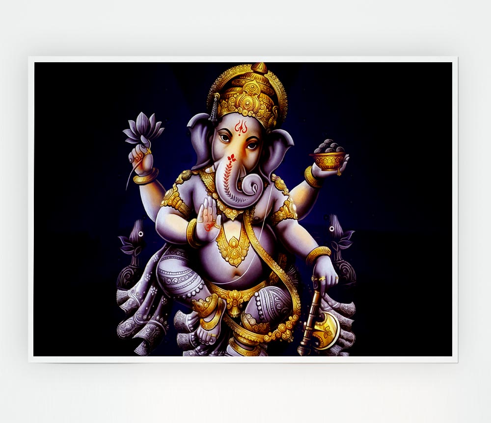 Hindu Ganesh Print Poster Wall Art