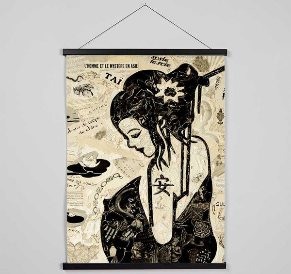 Japanese Geisha Girl Hanging Poster - Wallart-Direct UK