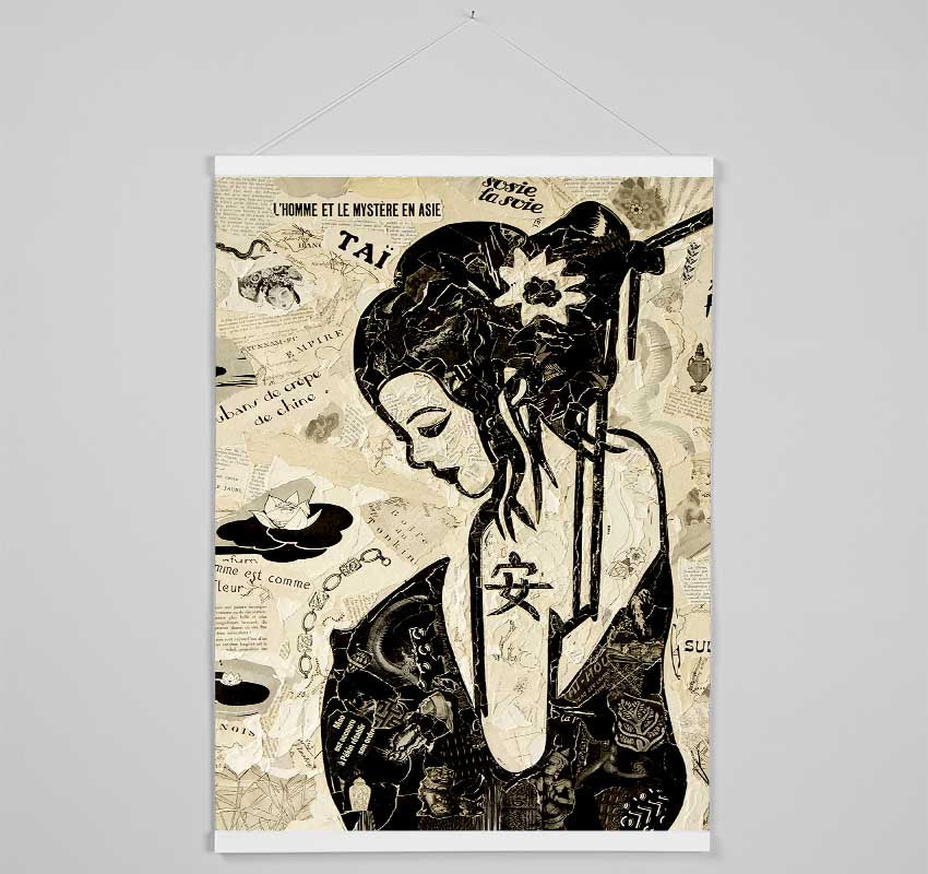 Japanese Geisha Girl Hanging Poster - Wallart-Direct UK