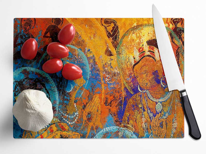 Tibetan Buddhist Glass Chopping Board