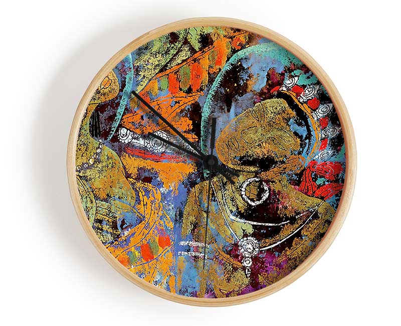 Tibetan Tribal Clock - Wallart-Direct UK