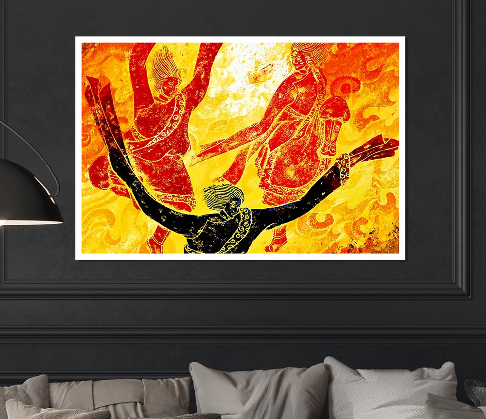 Tibetan Art Fire Of The Gods Print Poster Wall Art