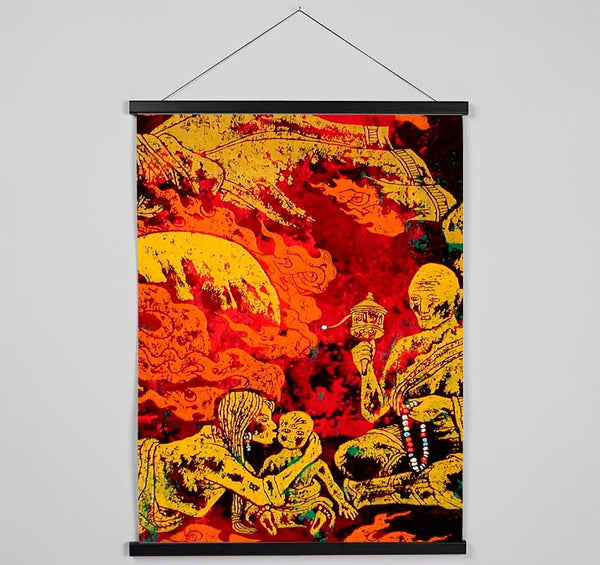 Tibetan Art Fire Wall Hanging Poster - Wallart-Direct UK