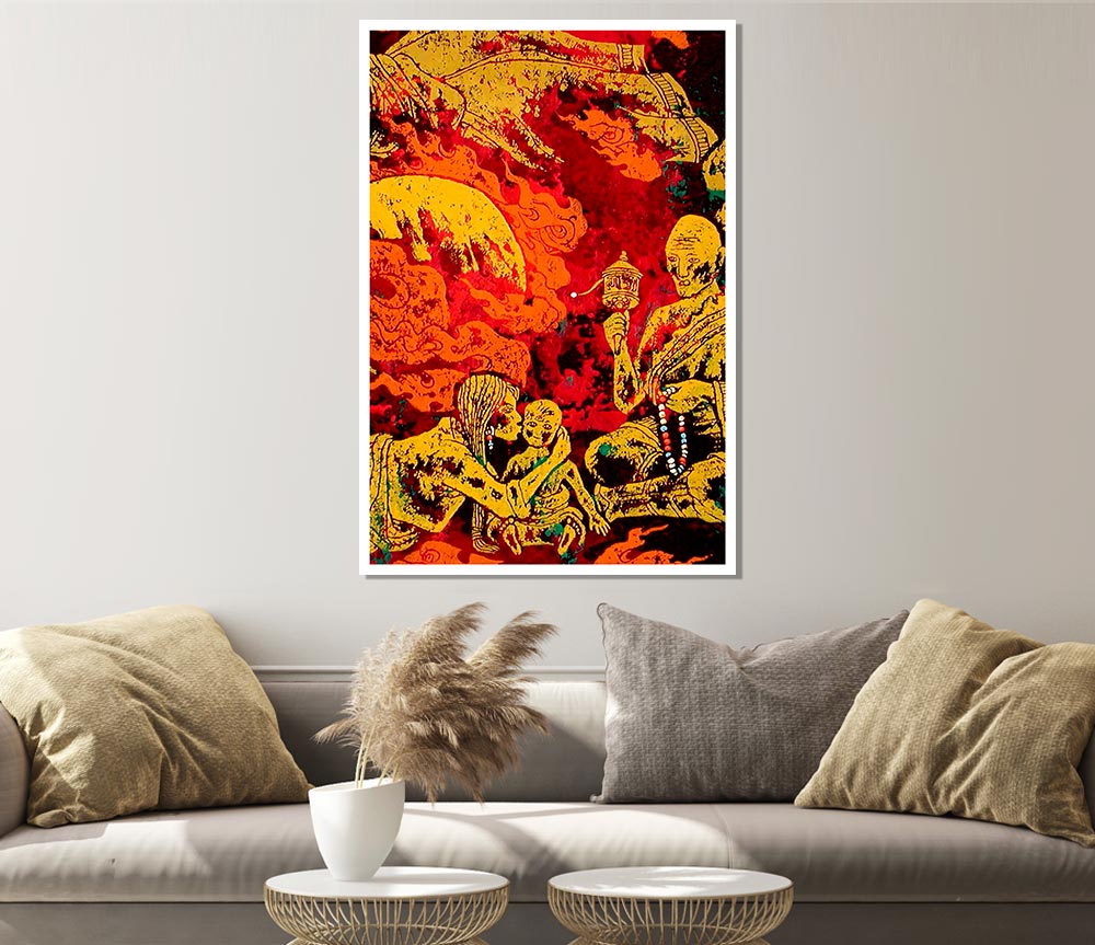 Tibetan Art Fire Wall Print Poster Wall Art