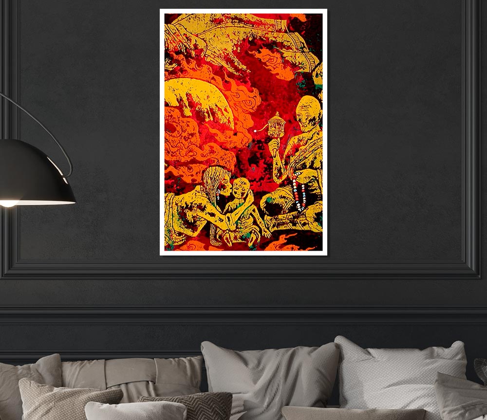 Tibetan Art Fire Wall Print Poster Wall Art