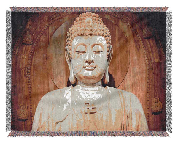 Buddha Face Statue Woven Blanket