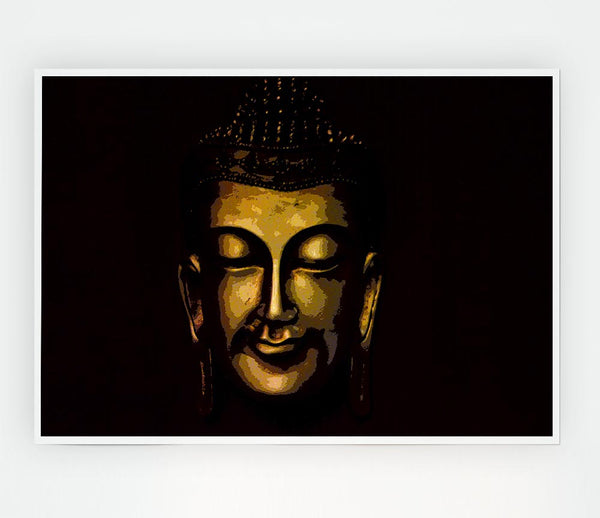 Gently Smiling Buddha Print Poster Wall Art