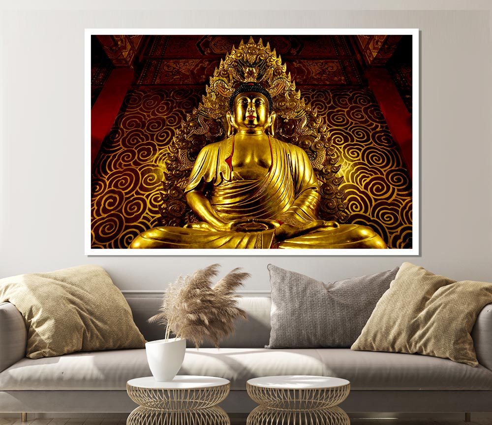 Thai Golden Buddha Print Poster Wall Art