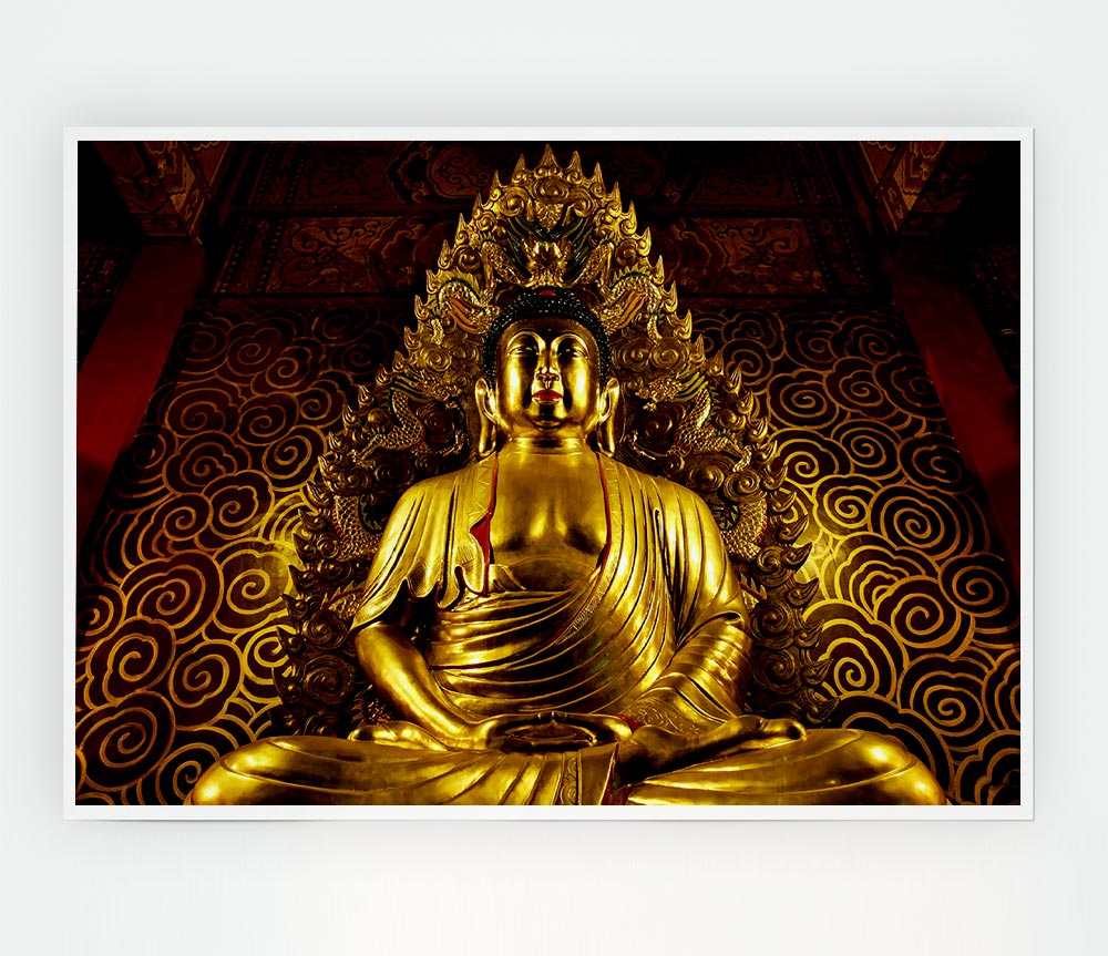 Thai Golden Buddha Print Poster Wall Art