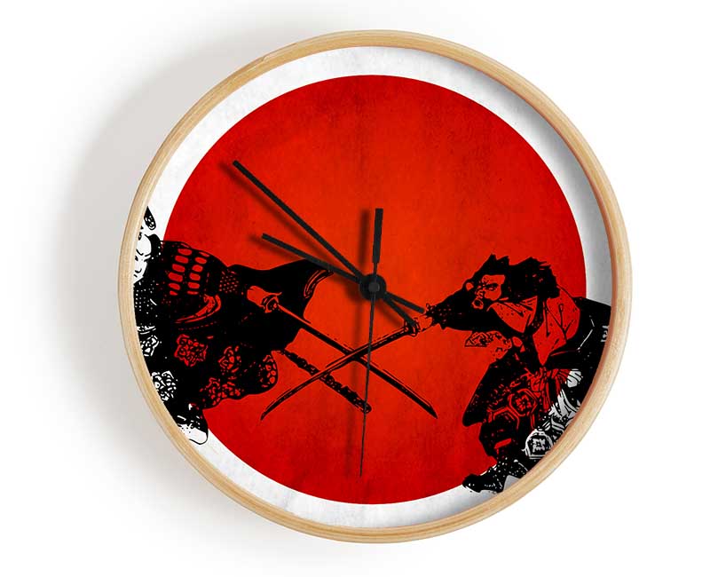 Japanese Warriors Clock - Wallart-Direct UK