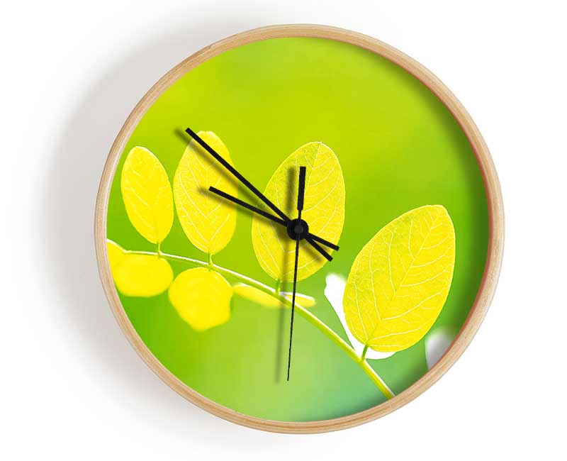 Leaves In The Golden Sun Clock - Wallart-Direct UK