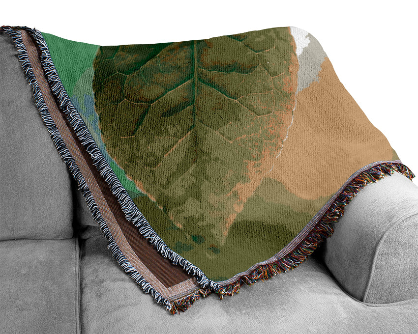 Duo Tree Leaves Woven Blanket