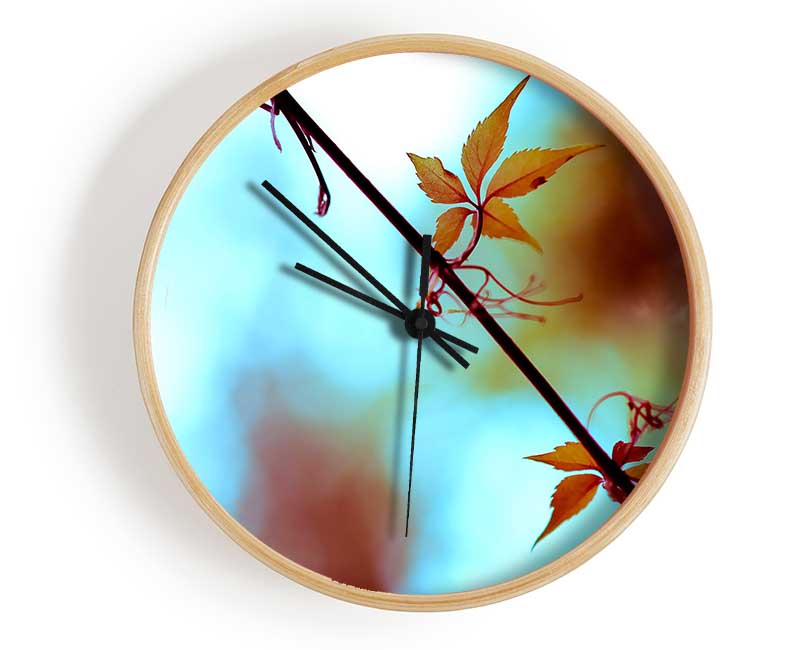 Leaves Close Up Clock - Wallart-Direct UK